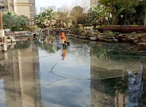 宁都景观池淤泥清理